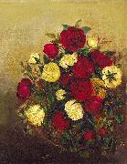 Robert Scott Duncanson Roses Still Life oil